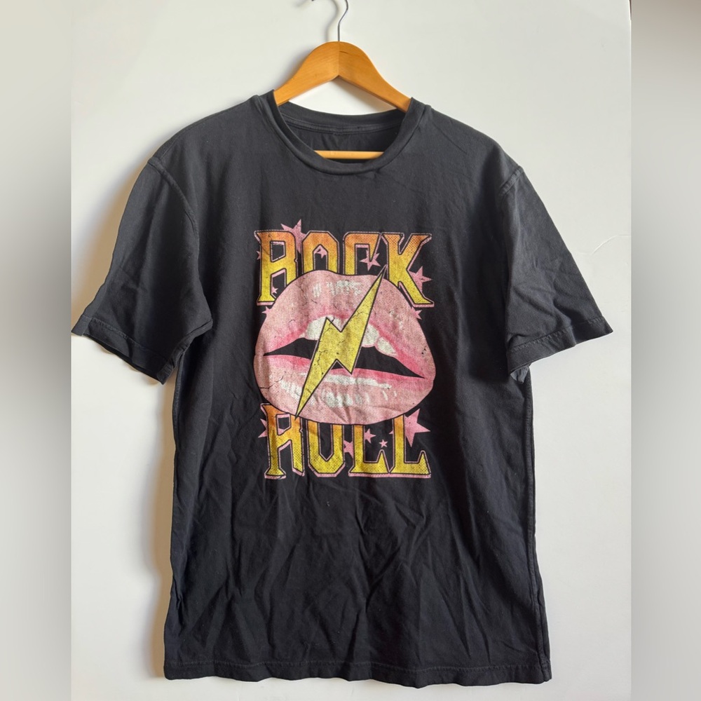 Black Rock and Roll Graphic T-Shirt